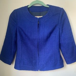 Cropped Banana Republic Factory Woven Royal Blue Blazer 0